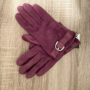 Coach purple leather gloves